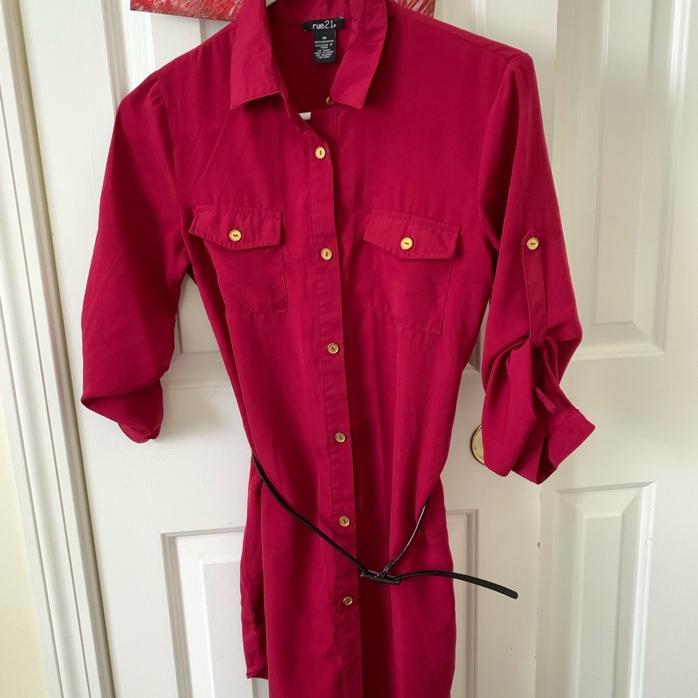 Cranberry shirt dress